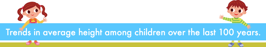 Trends in average height among children over the last 100 years.